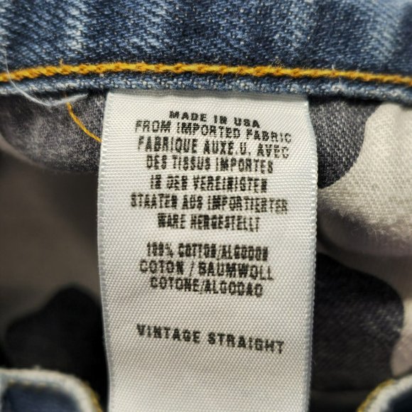 Lucky Brand Jeans Vintage Straight Leg Mens Sz 40 Made USA 34" Inseam Blue Denim - Picture 7 of 12